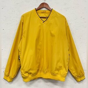 IZOD Pullover V-Neck Windbreaker Jacket, Size M, Yellow